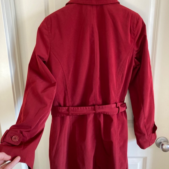 London Fog Classic Spring Light Rain Coat Jacket Red EUC Sz SP - Picture 3 of 5